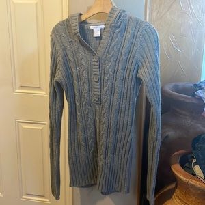 Charlotte Russe grey button down sweater Size L